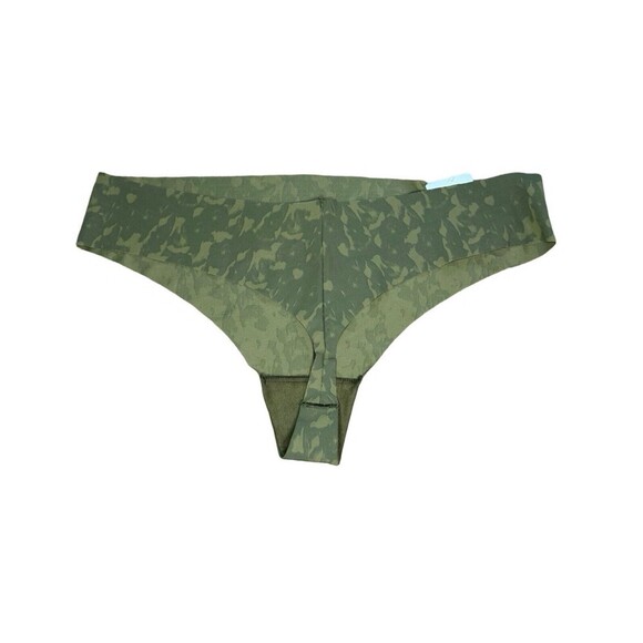 Calvin Klein Women's Size XL Panty Thong Seamless Green Patterned New With Tags - Picture 2 of 5